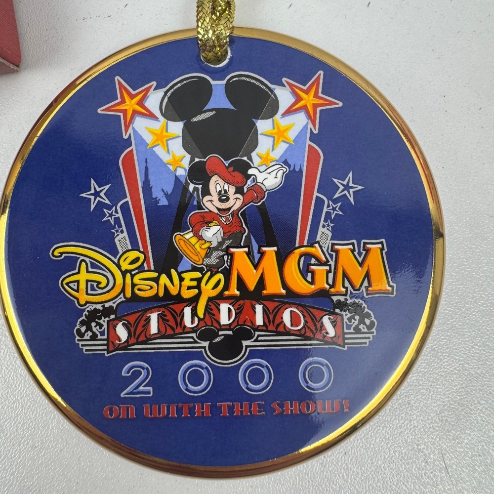 Disney MGM Studios 2000 Mickey Mouse Christmas Collection Ornament On With Show